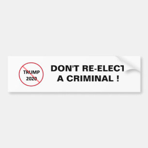 Bumper Sticker: Don't Re-Elect a Criminal Sticker