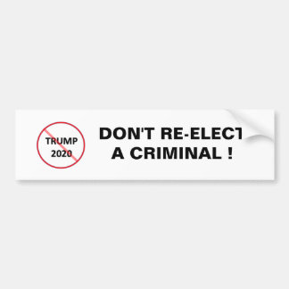Bumper Sticker: Don't Re-Elect a Criminal Sticker