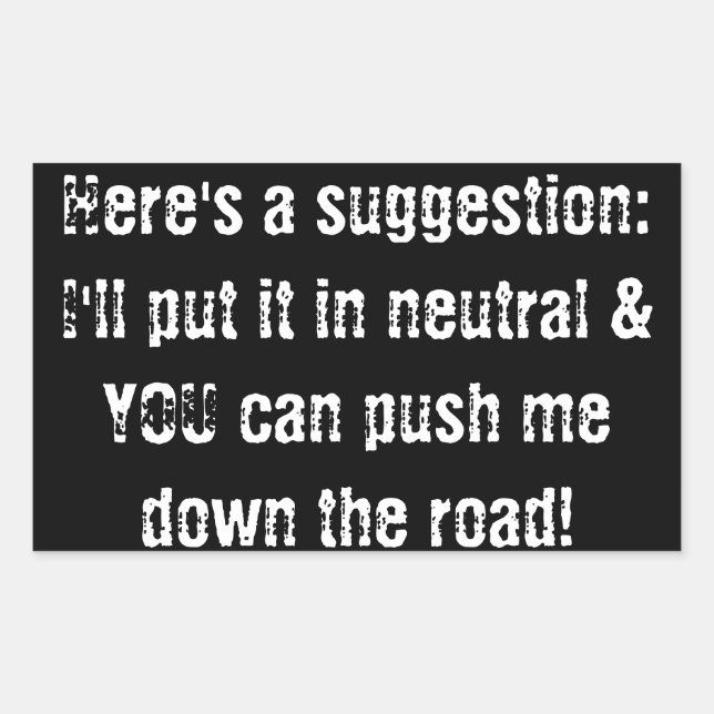 bumper sticker don't tailgate me (Front)