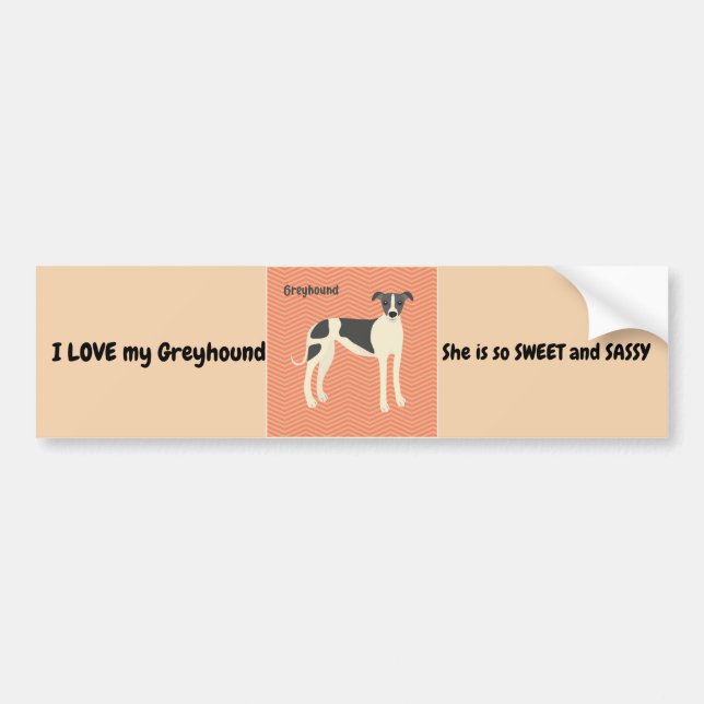 Bumper Sticker Greyhound Dog (Front)
