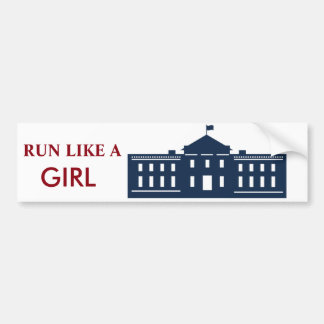 bumper sticker hillary run like girl