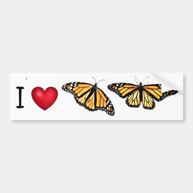 Bumper Sticker I (heart) Monarchs (Front)