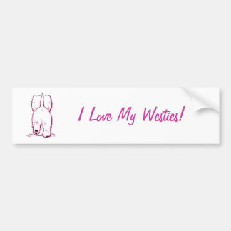 Bumper sticker - I love my Westies!