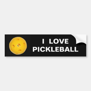 Bumper Sticker: I Love Pickleball Bumper Sticker