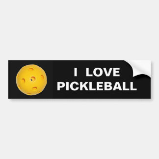 Bumper Sticker: I  Love Pickleball Bumper Sticker
