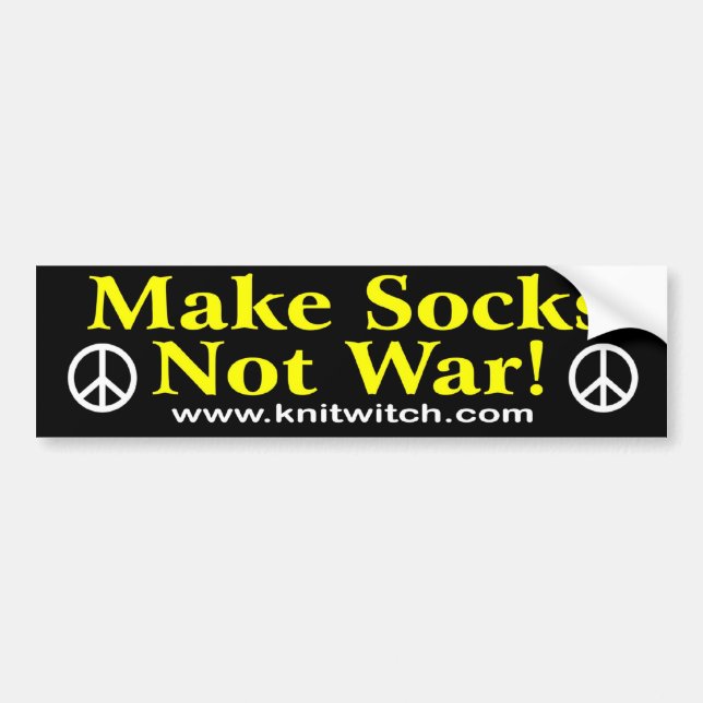 Bumper Sticker - Make socks not war (Front)