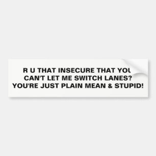 BUMPER STICKER MEAN STUPID PEOPLE DRIVING