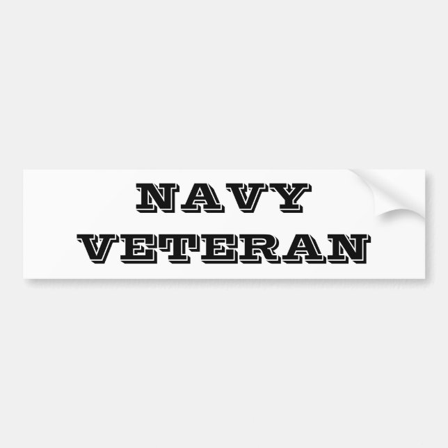 Bumper Sticker Navy Veteran (Front)