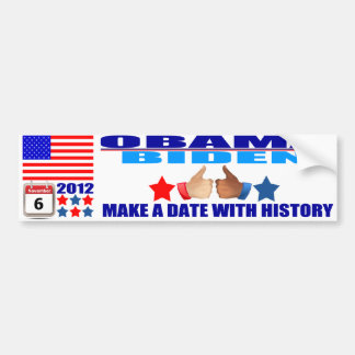 Bumper Sticker - Obama/Biden - Flag - Date/History