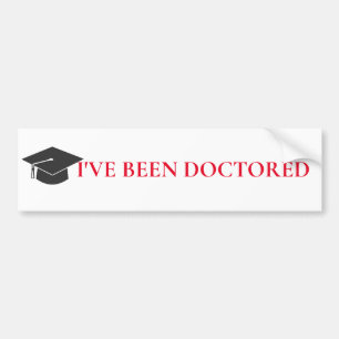 Bumper sticker Phd or Doctorate