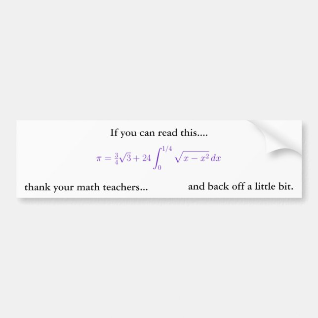 Bumper sticker - pi theme (Front)