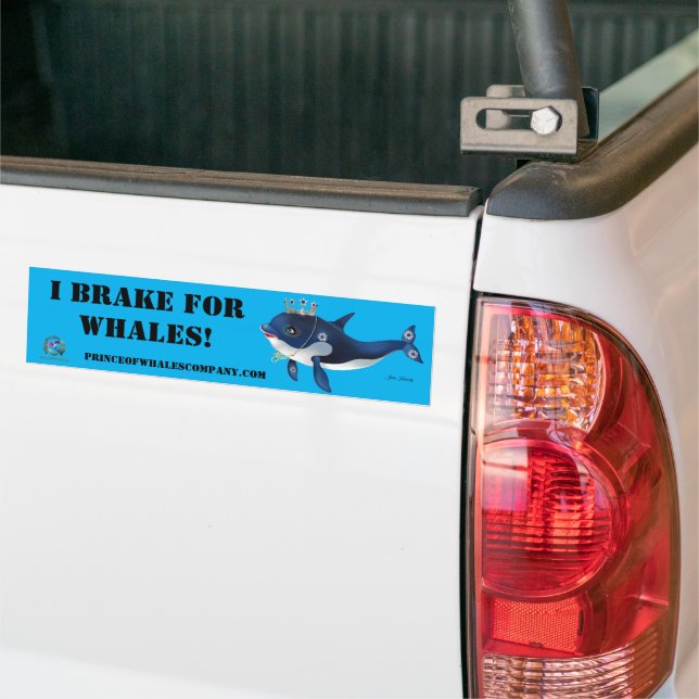 Bumper Sticker Princess Starr I Brake For Whales (On Truck)