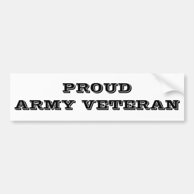 Bumper Sticker Proud Army Veteran (Front)