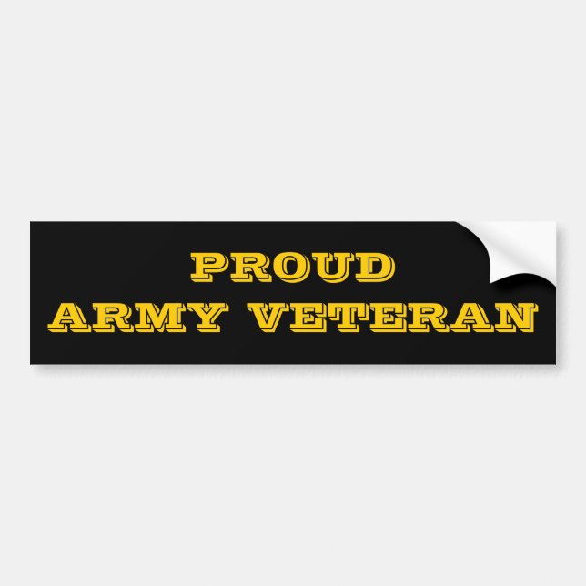 Bumper Sticker Proud Army Veteran (Front)