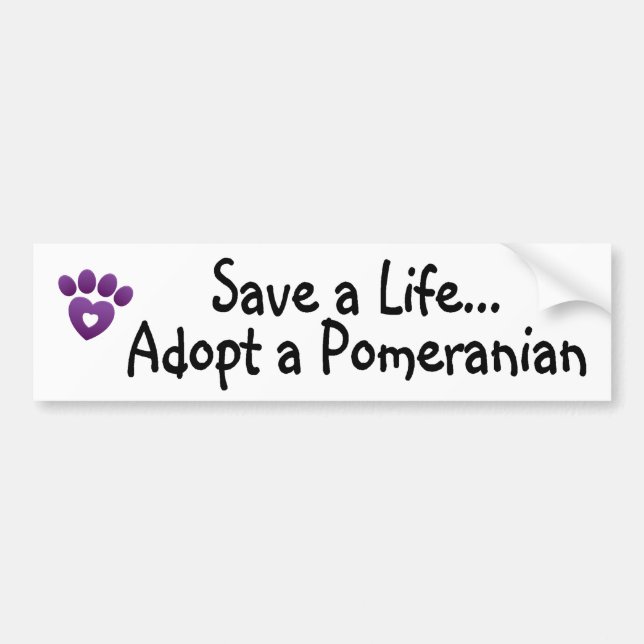 Bumper Sticker - Save A Pomeranian (Front)