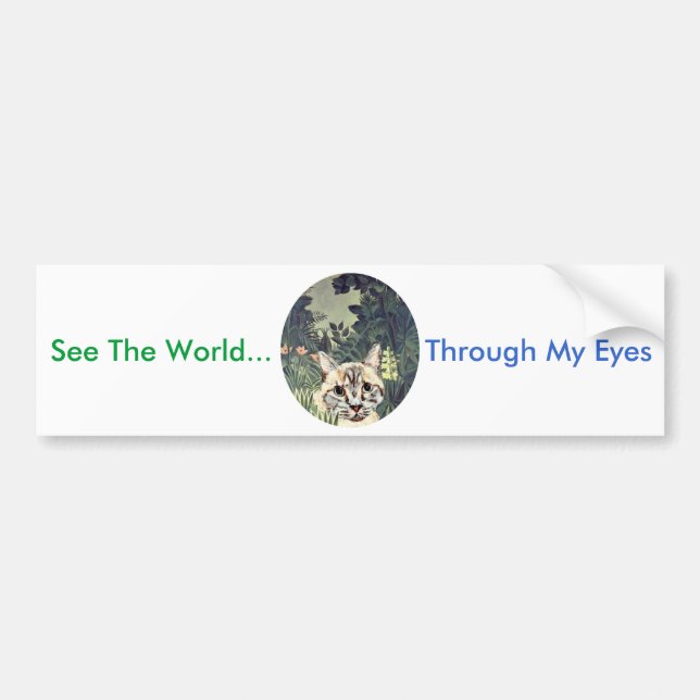 Bumper Sticker "See The World Through My Eyes" Cat (Front)