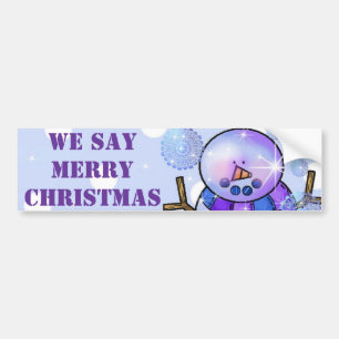 Bumper Sticker-Snowman Happy Holidays Christmas Sticker