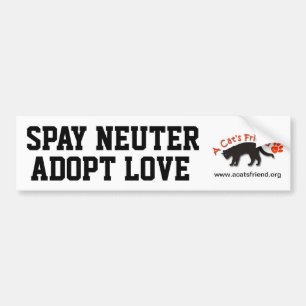 Bumper Sticker: Spay Neuter Adopt Love Bumper Sticker