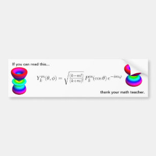 bumper sticker, spherical harmonics bumper sticker