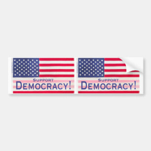 Bumper sticker - Support Democracy Flag Design