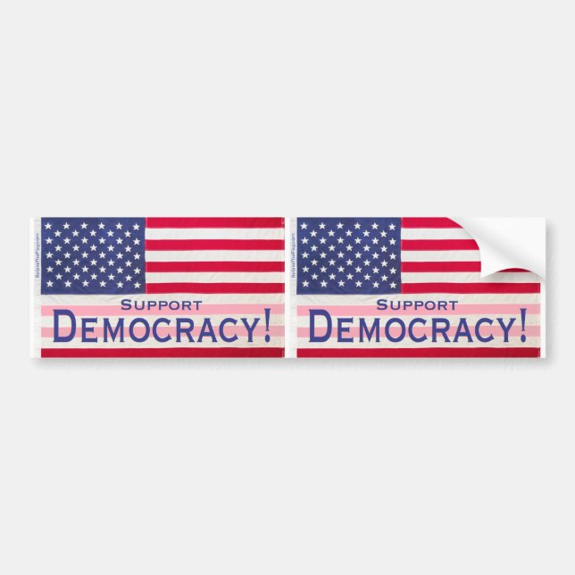 Bumper sticker - Support Democracy Flag Design (Front)