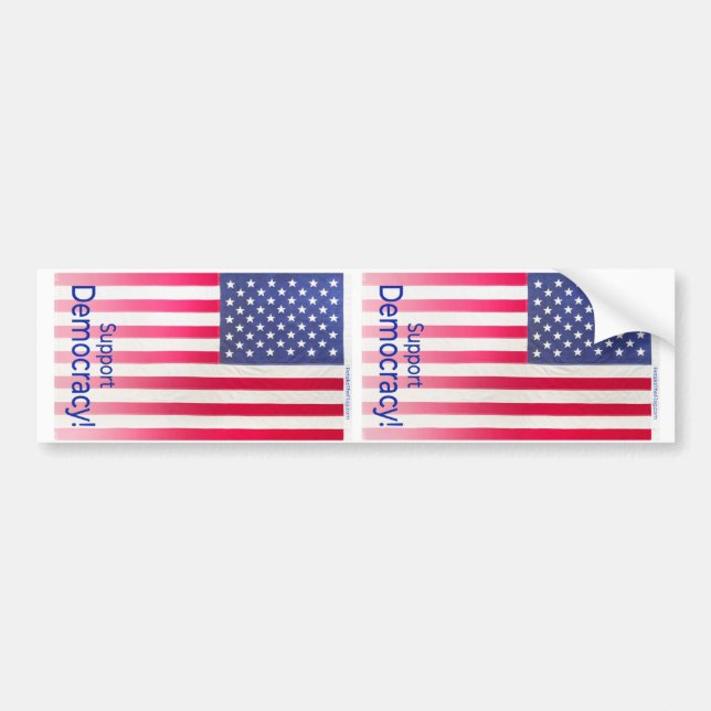 Bumper sticker - Support Democracy vertical Design (Front)