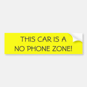 BUMPER STICKER - THIS CAR IS A NO PHONE ZONE!