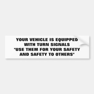 BUMPER STICKER "TURN SIGNALS" DUMB DRIVERS