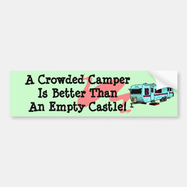 Bumper Sticker Vintage Camper RV Travel Trailer (Front)