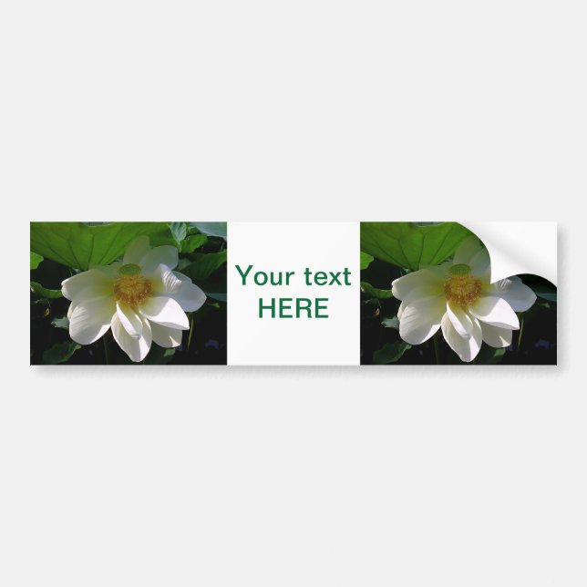 Bumper Sticker with delicate white Lotus Flower (Front)