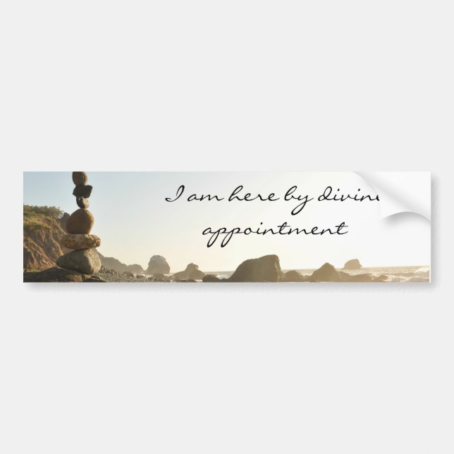 Bumper sticker with quote I am here by divine appt (Front)