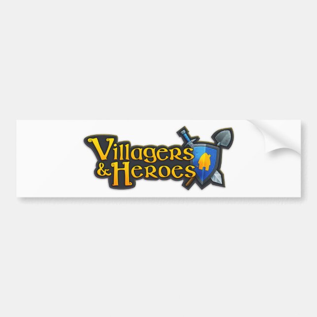 Bumper sticker with Villagers & Heroes logo (Front)
