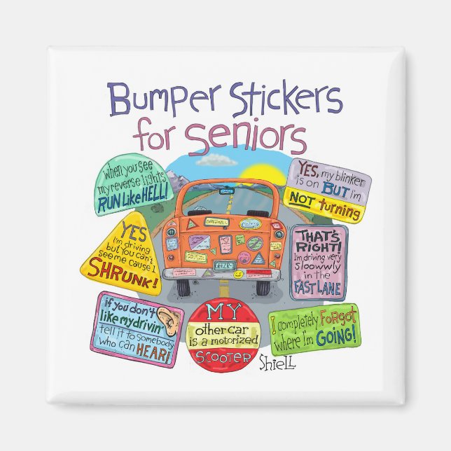 Bumper Stickers for Seniors Magnet (Front)