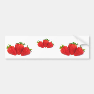 Bumper stickers with strawberries
