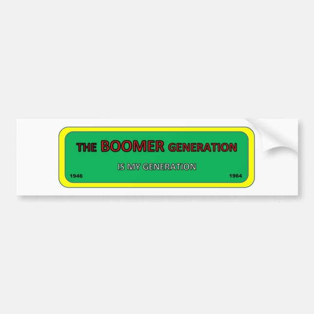 Bumper/window sticker BOOMER generation (Front)