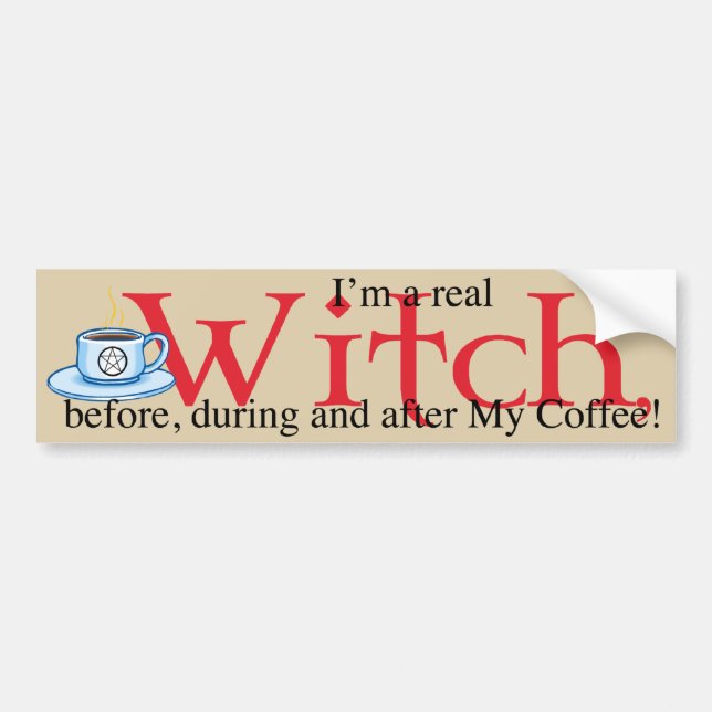 bumpersticker Coffee Witch Bumper Sticker (Front)