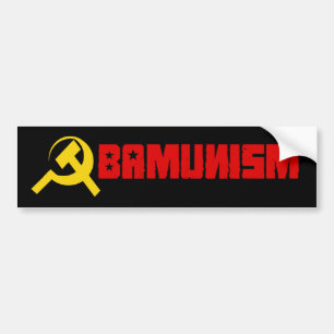 Bumpersticker - Obamunism red Bumper Sticker
