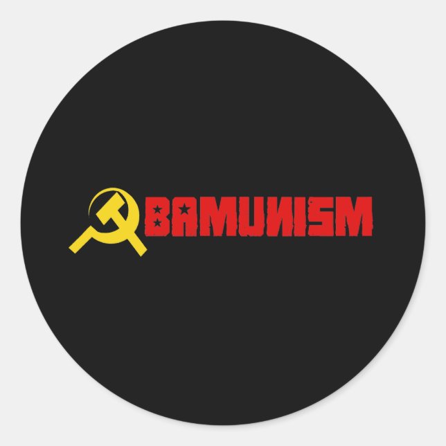 Bumpersticker - Obamunism red Classic Round Sticker (Front)