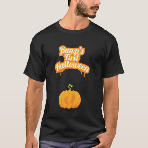 Bump's First Baby Pumpkin Footsteps Funny Hallowee T-Shirt