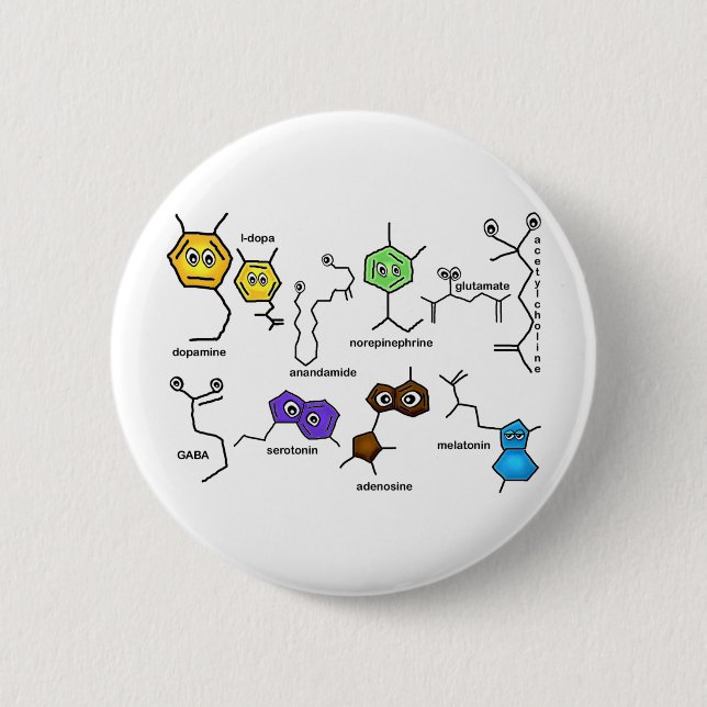 Bumpy Neurotransmitters 6 Cm Round Badge (Front)