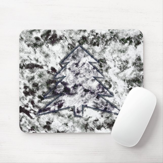 Bumpy spongy texture mix in grey white pine design mouse mat (With Mouse)