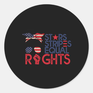 Bun American Flag Pro Choice Star Stripes Equal Ri Classic Round Sticker