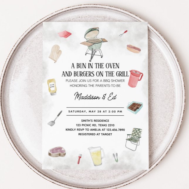 Bun and Burger Baby Shower Invitation (Bund and Burgers Baby Shower Invitation)