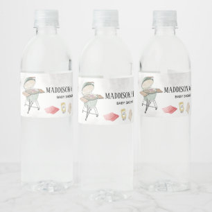 Bun and Burger Baby Shower Water Bottle Label