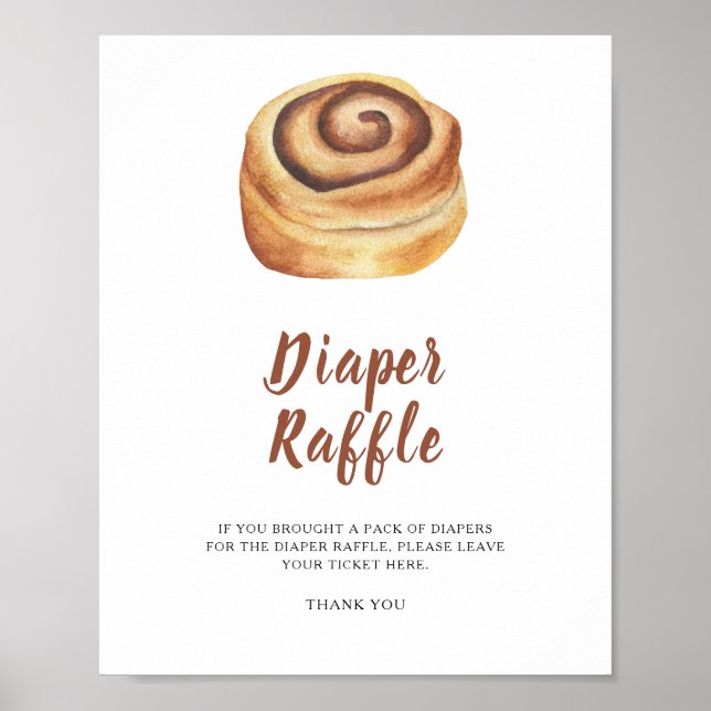 Bun baby shower - diaper raffle poster (Front)