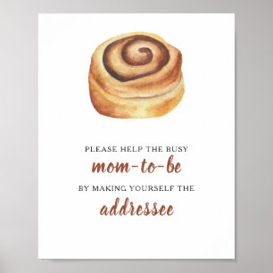 Bun baby shower Help the Busy Mom-to-Be Addressee Poster