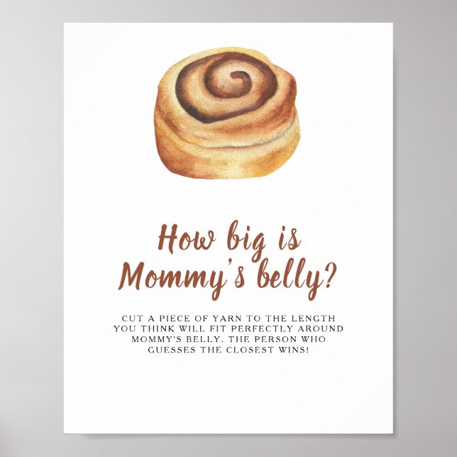 Bun baby shower How big is mummy's belly game  Poster (Front)