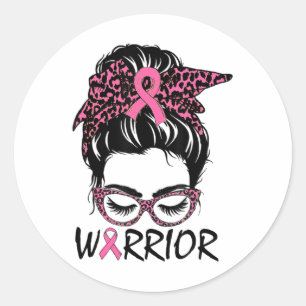 Bun Breast Cancer Wear Pink Warrior Classic Round Sticker