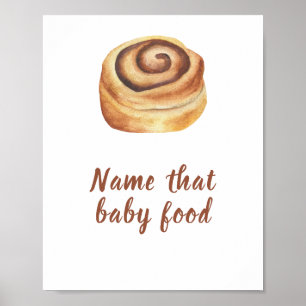 Bun cinnamon baby shower Baby food game Poster