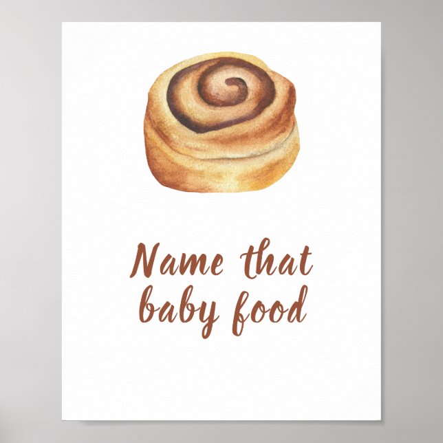 Bun cinnamon baby shower Baby food game Poster (Front)